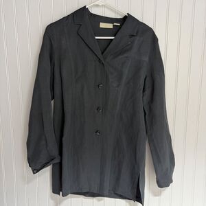 J Jill Womens Blazer Size 6 Gray Lightweight Linen Blend Stretch Jacket